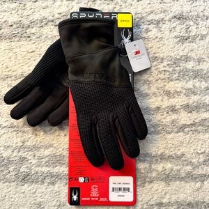 New Spyder 3m Thinsulate Black Gloves Small